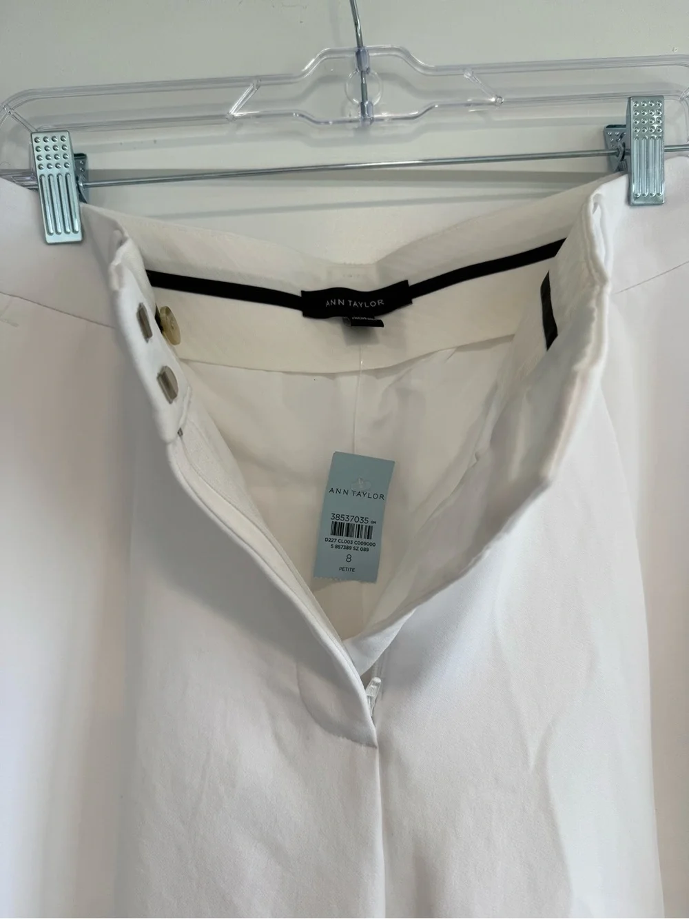 Ann Taylor Wide-Leg White Women's Trousers/Pants - NWT, size 8P